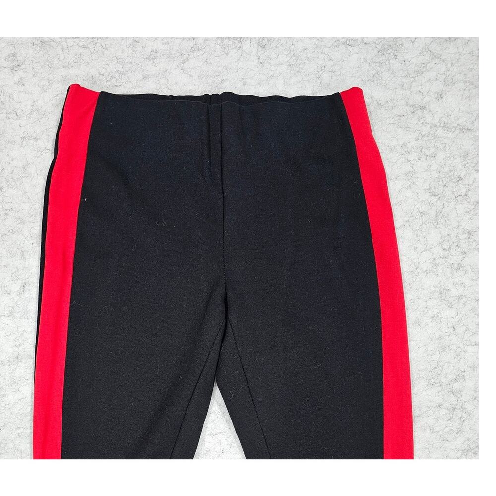 Lauren Ralph Lauren Side-Stripe Ponte Leggings, Black/Red, Black Label, Sz S - Picture 6 of 10